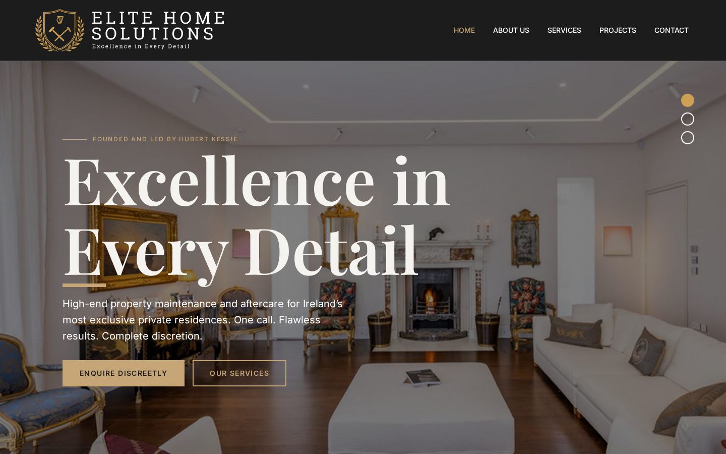 Elite Home Solutions website screenshot