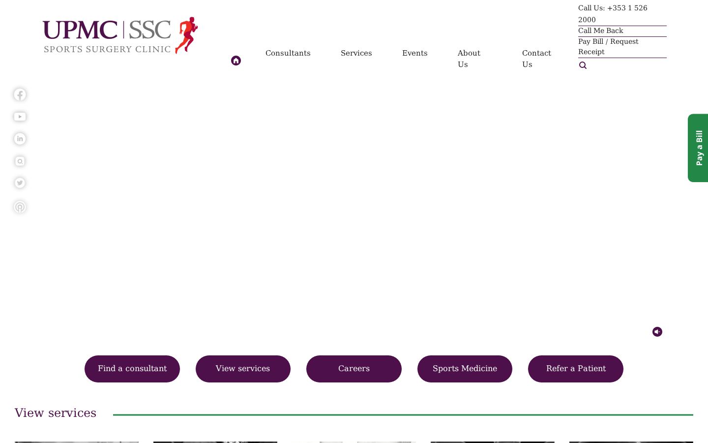Sports Surgery Clinic website screenshot
