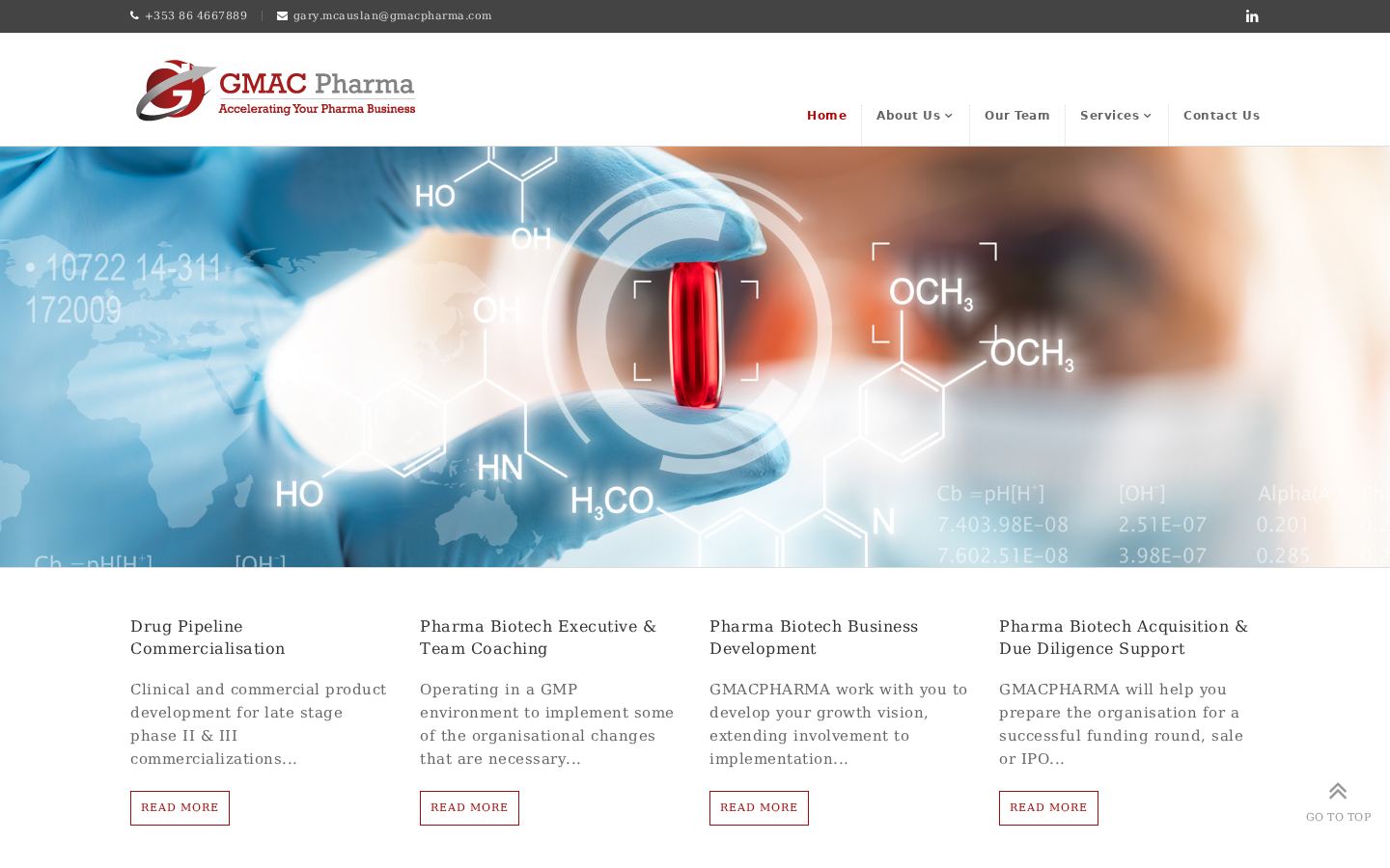 GMAC Pharma website screenshot